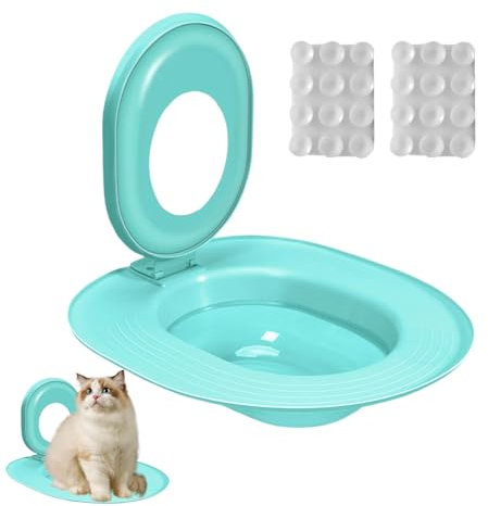 Ahuuen Kit d'apprentissage pour Toilettes de Chat | Outil D'Éducation Au Pot pour Animaux | Système Anti-Fuites et Anti-Adhésif pour Appartement Salle de Bain