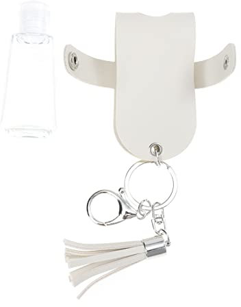 OFFIGAM Tragbarer Flaschenhalter Schlüsselanhänger Mit Lederhülle Auslaufsicherer Handflaschenschutz Für Reisen Alltag Camping Flasche Mit Deckel Praktisches Zubehör Für Unterwegs