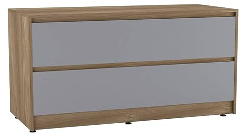 URBNLIVING 120cm Wide 4 Drawer Chest Cabinet, Bedroom Storage Unit with Hidden Dual Drawers, Modern Sideboard Organiser with Spacious Top Surface, Freestanding Hallway or Living Room Furniture