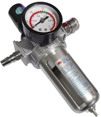 Filtre Régulateur d'Air Comprimé | Séparateur d'Eau avec Manomètre pour Compresseur d'Air,Séparateur de Filtration pour Mécanique Automobile, Peinture au Pistolet, Sablage et Construction
