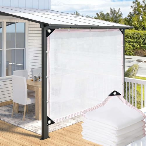 CAQXAQP Malla de Sombreado 90% UV 3mx7m - Toldo de Sombra Rectangular HDPE Transpirable con Ojales Red de Sombra para Jardín, Terraza, Invernadero, Piscina y Patio (Blanco)
