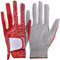 GH Damen Golf-Handschuhe aus Leder, Herzmuster, beidhändig bedruckt, Rot, 18 (XS))