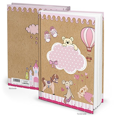 Logbuch-Verlag Babytagebuch Malbuch für Kinder mit leeren Seiten Notizbuch rosa braun Mädchen Geschenk Geburt Taufe DIN A4
