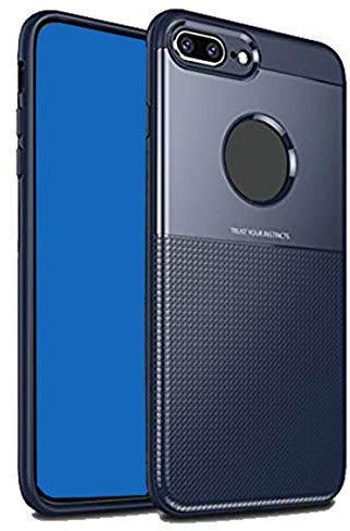 ZSCHAO Cover per iPhone 8 Plus per iPhone 7 Plus Slim Silicone Morbida Sottile Antiurto TPU Custodia Cover Compatibile con iPhone 8 7 Plus Rigida 2 in 1 Addensare Armor Custodia Full Case Bumper Blu