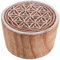 GURU SHOP Indischer Textilstempel, Holz Stoffdruckstempel, Blaudruck Stempel, Druck Modell - Ø 5 cm Blume des Lebens 3, Braun, Indische Holzstempel