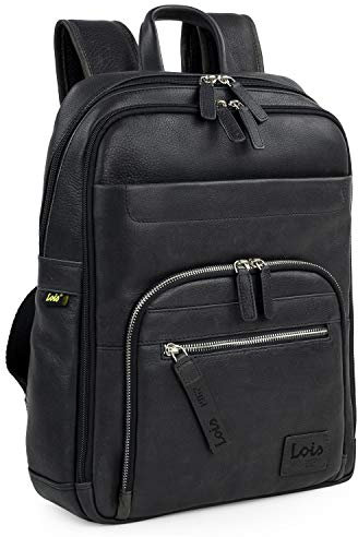Lois - Mochila Trabajo para Portátil - Mochila Ordenador Portatil para Hombre de Uso Diario, Oficina y Universidad - Mochila Portatil Resistente, Negro