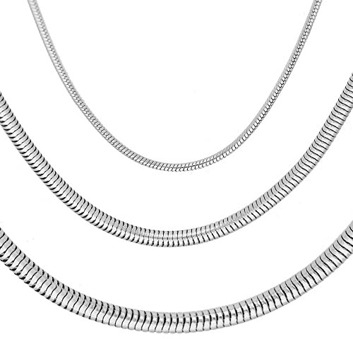 Max Palmer Schlangenkette Edelstahl Silber - [04.] Dicke: 1,2mm - Länge: 55cm