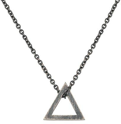 cai Anhänger mit Kette 925/- Silber matt oxidiert Dreieck 41184520536158