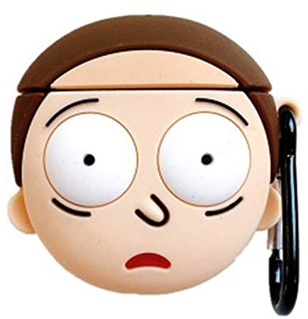 Zsmzzd ZOEAST(TM) AirPods 2&1 Case, Rick Morty Beth Jerry Science Thick Soft Portable Ring Silicone Protective Shockproof Skin Cover Storage Box Compatible with Apple Wireless Earplug Case (Morty)