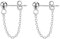 Reffeer 925 Sterling Silber Kugelkette Ohrstecker baumeln für Damen Ohrringe Kette Tropfen Ohrringe Ohrstecker (A-Silber)