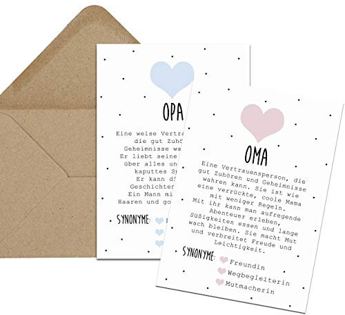 Nastami Postkarte OMA + OPA Definition inkl. Briefumschlag Geschenk (Oma + Opa)
