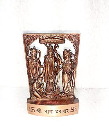 Ganga Nautical Ram Darbar mit Sita Laxman Hanuman Idol Statue, groß, Maße: 7,6 x 10,1 cm, Murti für Wohnkultur, Mandir-Tempel