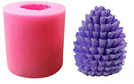 TSQZE Weihnachtsbaum Silikonform DIY Silikon Kerzen Gießform, 3D Weihnachtsmann Weihnachtsbaum Kerzengießform Für Machen Sie Kerzen, Pralinen Und Kuchen (Kiefernzapfen)