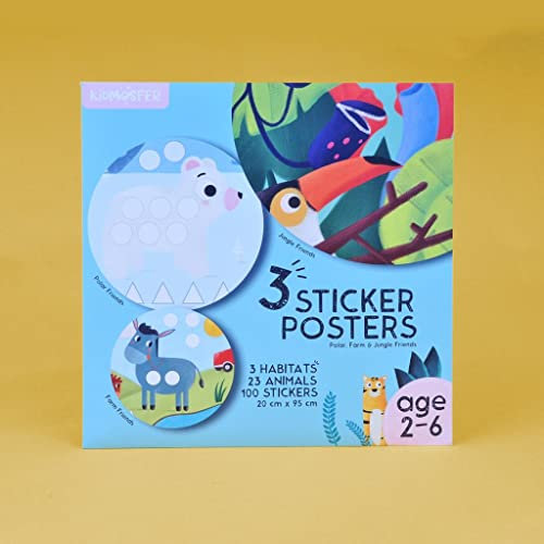Kidmosfer - 3er Sticker Poster - Jungle Pole und Farm Freunde