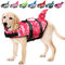 EMUST Giubbotto di salvataggio per cani di taglia piccola, media e grande, con maniglia di salvataggio, per acqua in piscina, spiaggia, barca (XL, rosa mimetico)
