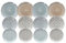 Tognana Aura, Servizio Piatti 12 Pezzi, Porcellana, Multicolore, Made in Italy