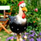 TYXSHIYE Keramik Huhn Gartendeko,Gartendeko Huhn Deko,Handarbeit Gartenstatue Dekorative Henne Huhn,Gartenstecker Figur Terrasse Wetterfest,Harz Statue Bauernhof Balkon Wohnzimmer Deko(Schwarz)