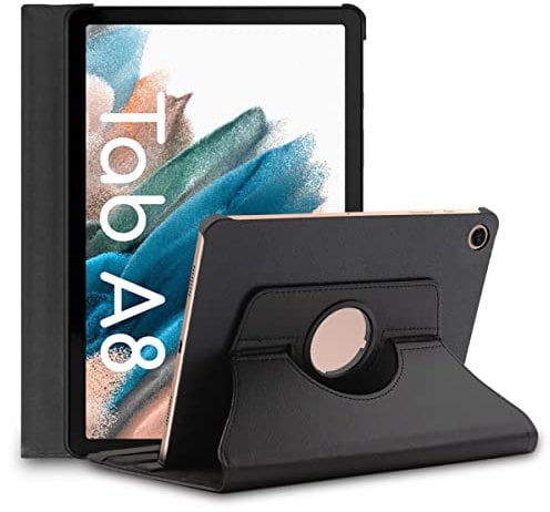 ebestStar - Funda para Samsung Galaxy Tab A8 10.5 (2021) SM-X200 X205, Carcasa Capa Giratoria, 360 Protectora, Cuero PU Soporte, Negro