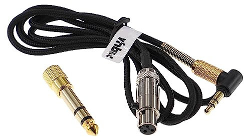 vhbw Câble audio AUX compatible avec AKG K240 MK II, K141 MK II, K171 MK II casque - Avec prise jack 3,5 mm, vers 6,3 mm, 1,2 m, noir