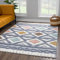 Teppich Wohnzimmer Hochflor - 140x200cm - Einfarbig - Pastell Multi - Boho - Modern Raute Ornamente - Skandinavisch Flauschig Weich - Schlafzimmer