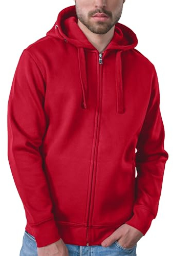 HRM Veste à Capuche Premium pour Hommes, Rouge, Taille S I Sweat à Capuche Homme, Commerce Équitable, 320 g/m² I Hoodie Homme en 70% Coton et 30% Polyester Recyclé
