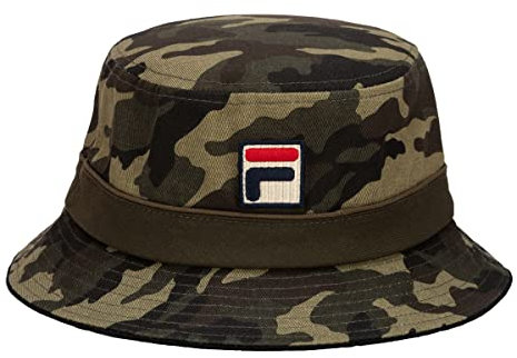 FILA Unisex F-Box Patch Camo Bucket Hat (Army Green Camo)