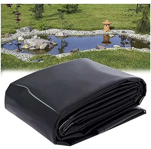 PJDDP Teichfolie 3x3M/10x10FT HDPE Gummi Teichfolie Schutzunterlage, Schwarz Flexible vorgeschnittene Teichfolie für kleine Teiche Koi Teiche Wassergärten Brunnen Wasserfall,0.7mm/27mil