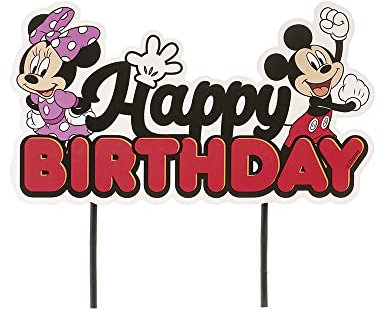 dekora - Decoración Tartas Cumpleaños de Mickey y Minnie Mouse Cake Topper Happy Birthday en Papel - 17