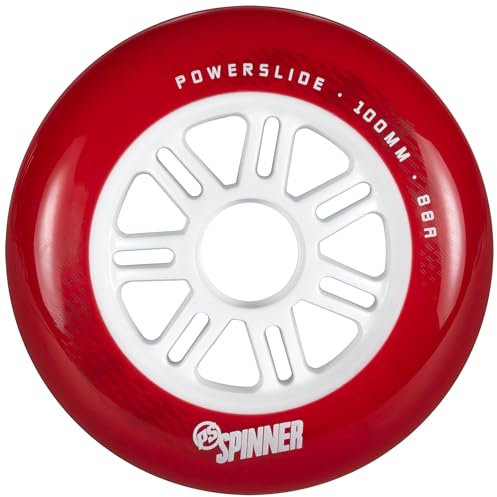 Powerslide Inline Skate Rollen Spinner 100 Red, 100mm / 88A, für Urban und Fitness, 3er-Pack
