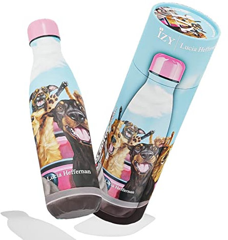 IZY Trinkflasche, Drucke, Thrill Seekers, Wasserspende, Thermoskanne, Wasserflasche, Thermobecher, BPA-frei, Trinkflasche aus rostfreiem Stahl, Heiß oder kalt für 12 Stunden, 500 ml