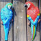 Euiroet 2xVogeldekorationen für Zuhause, realistische Vogelfigur, echte Papageien-Figur, Kunstharz, Vogelstatue, Vogelskulptur auf Ring, Rasen und Naturliebhaber, tropische Vogel-Geschenke