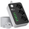 Multiprise avec USB Hulker 3 Prises et 6 Ports USB (5V/3.4A) - Bloc Multiprise avec Interrupteur et Protection Enfants - Câble d'extension de 5 Mètres pour Domicile et Bureau - 10A/2500W