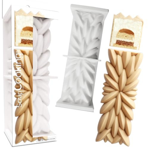 ScrapCooking - Molde Silicona para Tartas “Instant” - Molde Relieve 3D - 25 x 8 x 8 cm - Calidad Profesional - Original Molde de Pastelería Navidad - Con Receta - Blanco - 2893