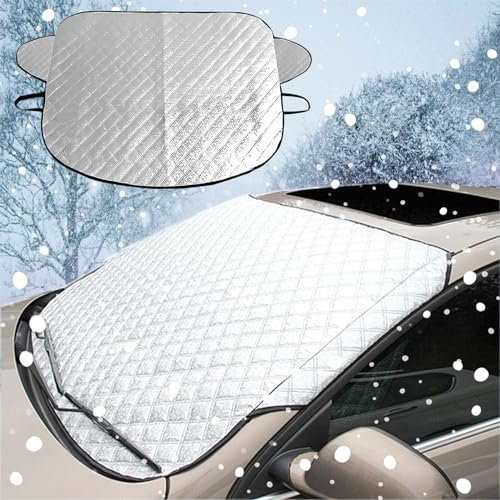 Orssmigs Pare Soleil Voiture Pare Brise Avant Couverture Pare Brise Voiture Protege Pare Brise Givre Universelle Bache Anti Givre Voiture Protection Pare Brise Gel (147x100 cm)