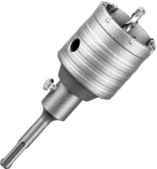 SALI Carbide Hole Saw Drill Bit 60mm with 110mm SDS Plus Adapter, Tungsten Carbide Teeth Cement Hole Saw for Concrete Cement Brick Wall Stone
