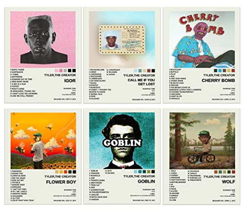 Tyler The Creator Poster – Album Cover Poster – Call Me If You Get Lost, Flower Boy, Cherry Bomb, Igor, Wolf, Goblin Album Covers Poster (20,3 x 25,4 cm)