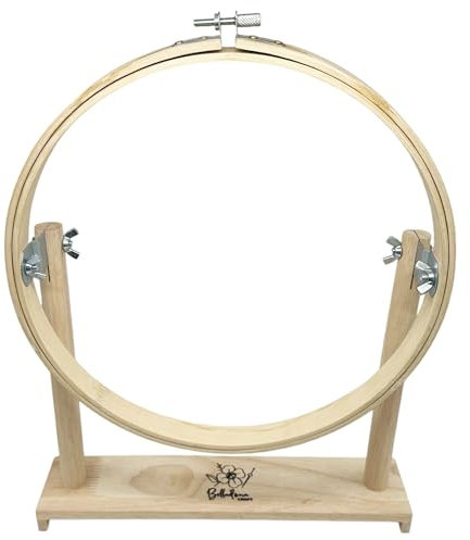 Stickrahmen mit Holzfuß, Durchmesser 25 cm, speziell für Kreuzstich und Handnäharbeiten