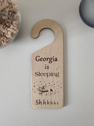 Personalised Bedroom Door hanger for children Cute lazy sloth Decor For Playrooms Bedrooms or Nursery