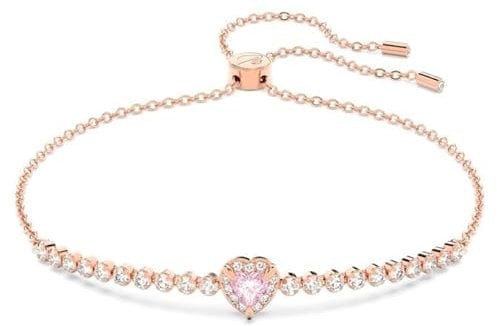 Swarovski One Armband, Herz, Rosa, Roségold-Legierungsschicht