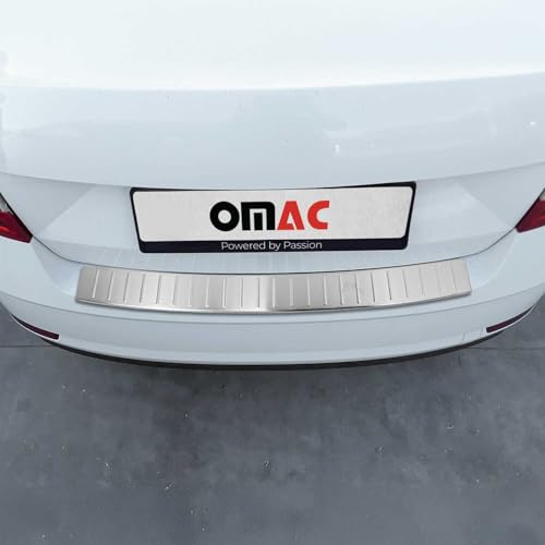 OMAC Ladekantenschutz für Skoda Fabia HB/Octavia Limo 2014-2021 Chrom | Gebürstet, Stoßstangenschutz, fahrzeugspezifische Passform