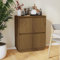 ULUYYUC Sideboard, Vitrinenschrank Buffetschrank Barschrank Highboard Geeignet für Küche Büro Wohnstube Schlafzimmer Honigbraun 60x34x75 cm Massivholz Kiefer