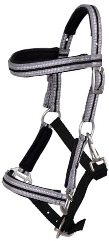 QHP Fohlenhalfter Flore mit Stirnband (schwarz, Shetty)