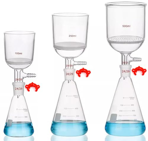 G3 Lab Buchner Funnel Filtering Kit Laboratory Vacuum Filtration Distillation Apparatus with Sand core filtration funnel and Erlenmeyer Flask (1000ml)