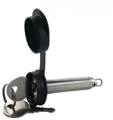 Notentriegelungsschloss für Garagentore zur Notentriegelung von außen geeignet für alle Garagentore mit einer Profil-/Torblattstärke bis max. 50 mm Mit Schutzkappe Schwarz