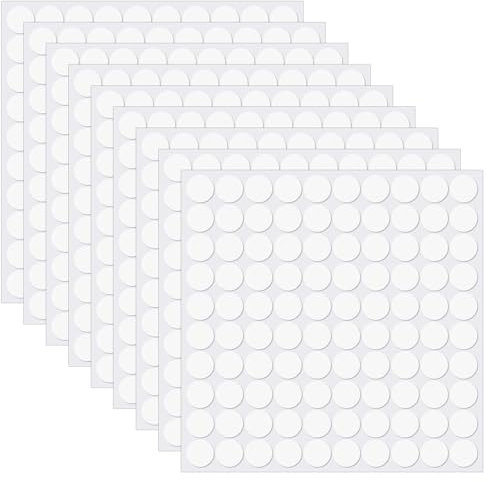 Fyguard 900 Stück Doppelseitige Klebepunkte, 10mm Foto Klebepads Runde Klebende Aufkleber Abnehmbare Klebepaste Keine Spuren für Ballon DIY Basteln Festival-Dekoration(0.5mm Dick)