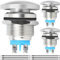 MKBKLLJY 3St. 16mm Pilzkopf Druckknopfschalter IP65 Wasserdicht DC 12V 3A AC 110V 5A SPST 1NO1NC mit gewölbter Schraube und Klemme Drähte für Auto Boot LKW Kaffeemaschine