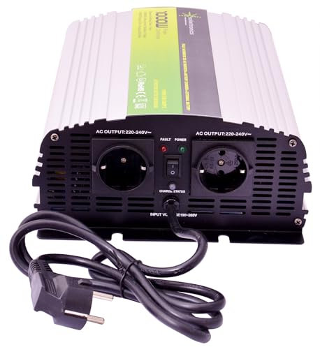 SOLARTRONICS NPS1000 Spannungswandler 24V 230V 1000 Watt - Reiner Sinus Wechselrichter 24V auf 230V für Wohnwagen & Wohnmobil - 2000W Spitzenleistung - mit Schuko & USB Anschluss