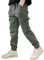 Pantalon Cargo Ado Garçon Taille élastique Large 8-15 Ans Pantalon Ample Enfant Garcon Hiver Pas Cher Confortable Casual Sport Jogging Streetwear Sweatpants (Green, 11-12 Years)