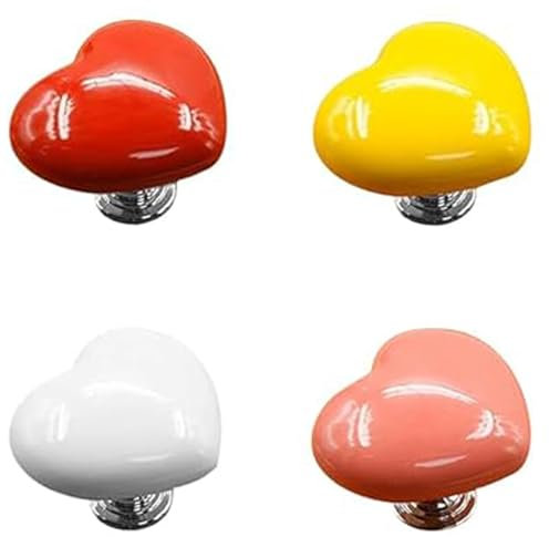 HarmonyCrafts 4Pcs Fashionable Heart Toilet Flush Button Colorful Heart Toilet Press Tool Unique Press Tank Toilet Button for Toilet Tank Button Aid