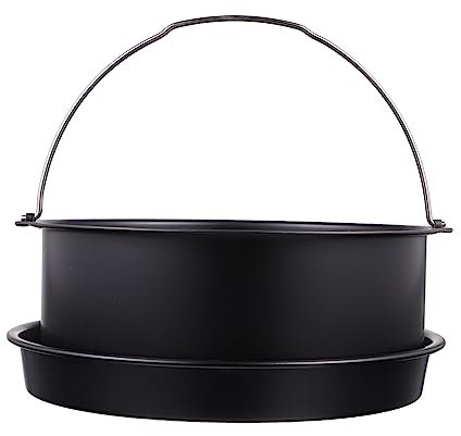 Angoily Kohlenstoffstahl Heißluftfritteuse Zubehör Satz 7 Zoll Kuchen Korb Und Pizzablech Antihaftbeschichtet Für Backofen Und Air Fryer